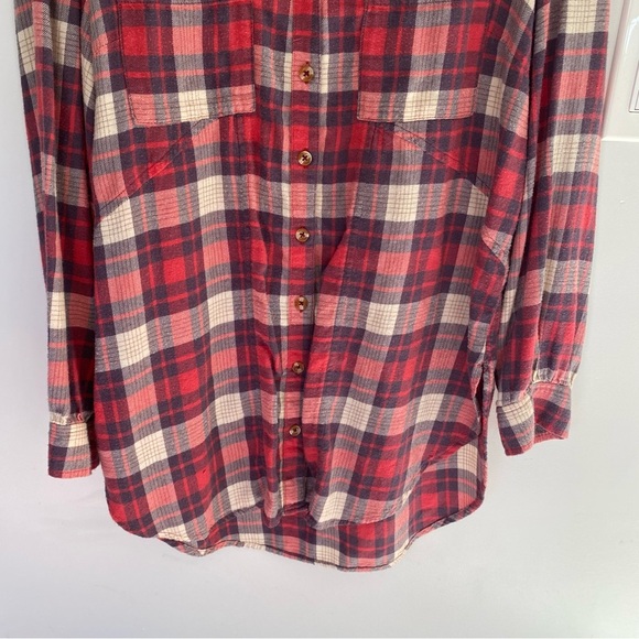 Anthropologie Medford Plaid Flannel Button-Up Top Size 4 - Picture 4 of 9